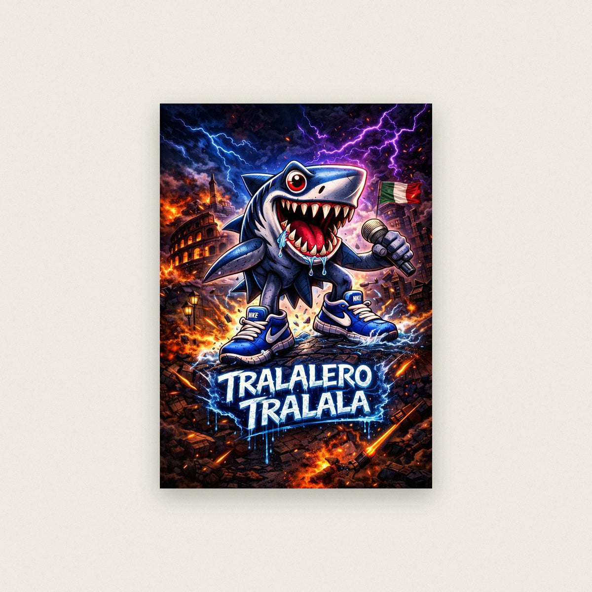 Tralalero Tralala Shark Meme Poster