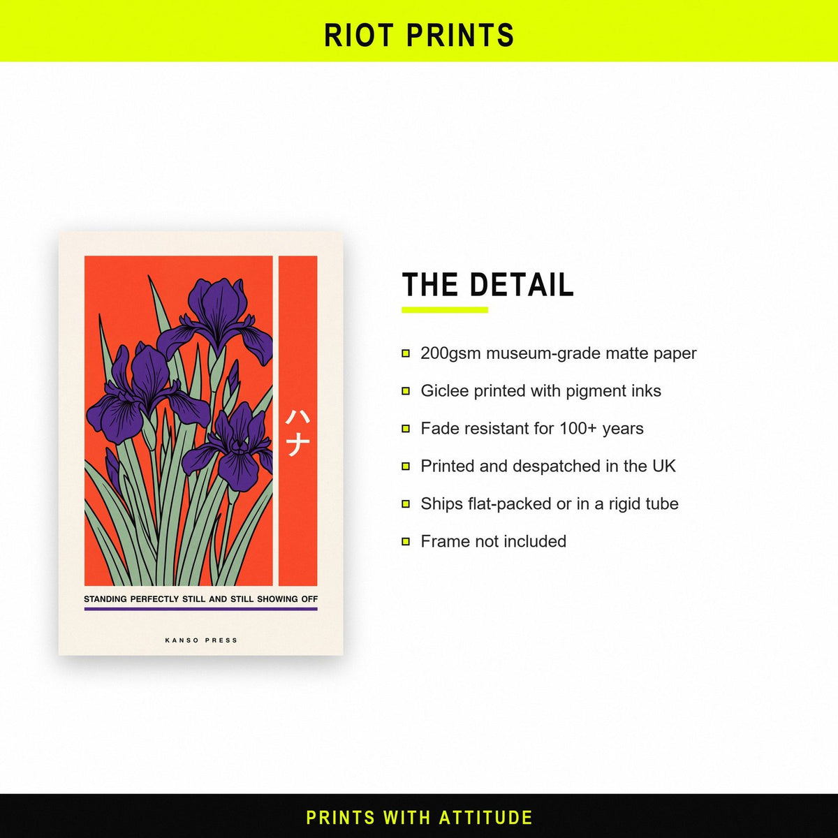 Hana Iris Japanese Minimal Art Print