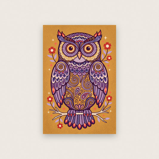 Owl Folk Art Print
