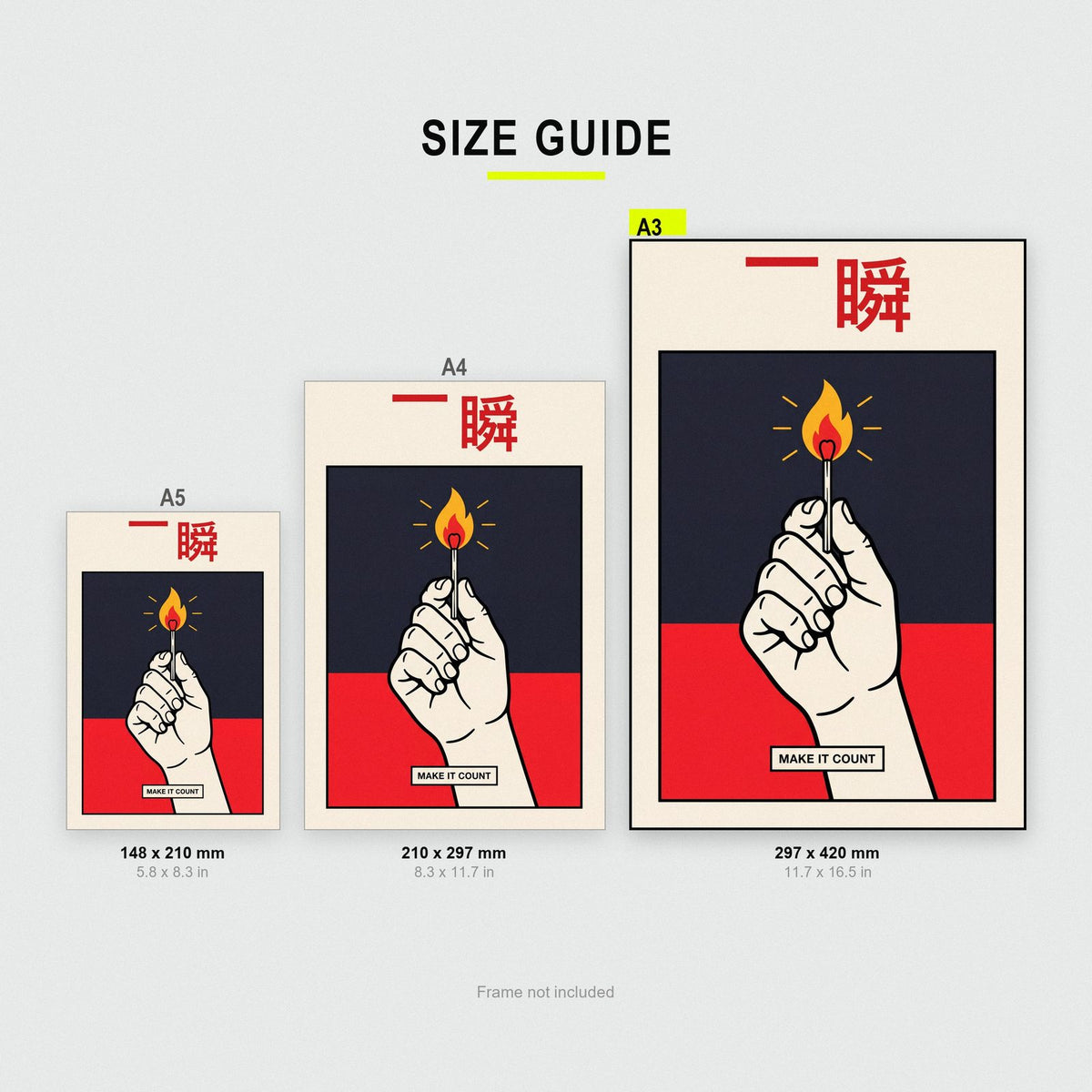Isshun Kanji Card Japanese Graphic Art Print