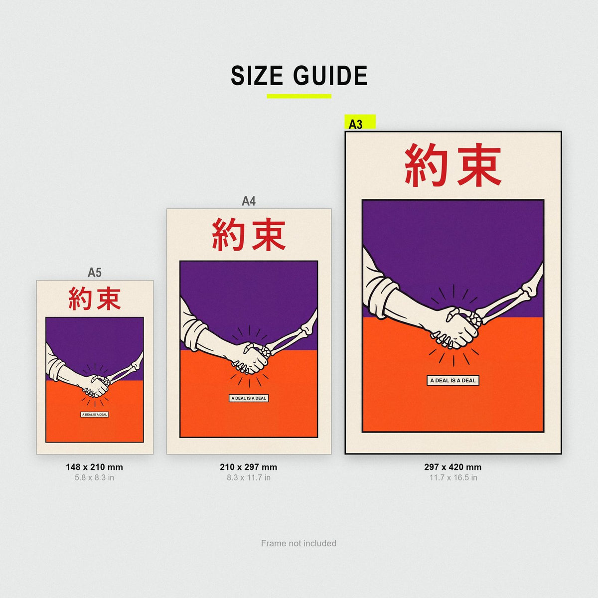 Yakusoku Kanji Card Japanese Graphic Art Print