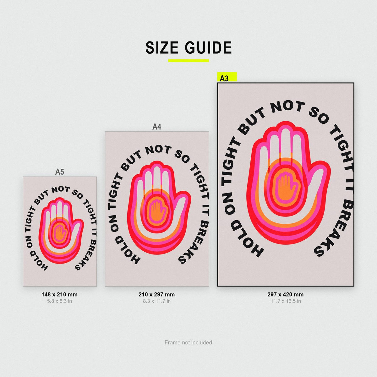 Hold On Tight Circle Typography Art Print