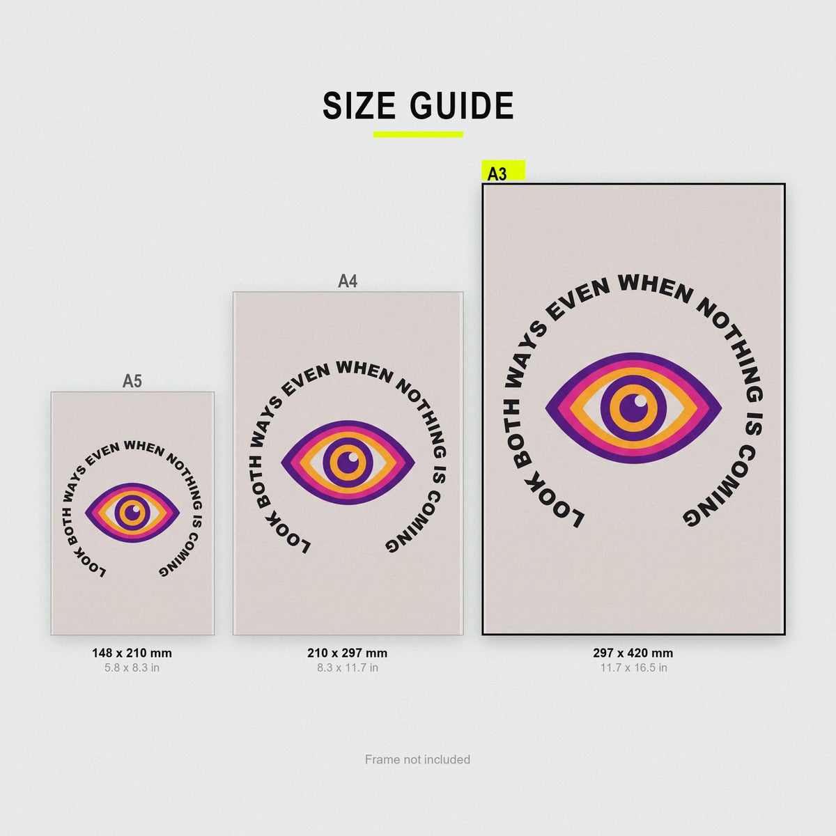 Look Both Ways Circle Typography Art Print