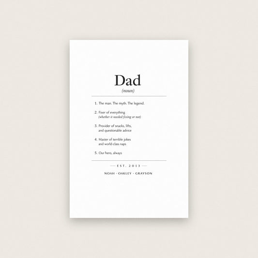 Personalised Dad Definition Print