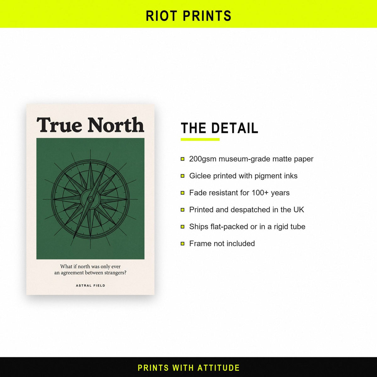 True North Astral Field Compass Art Print