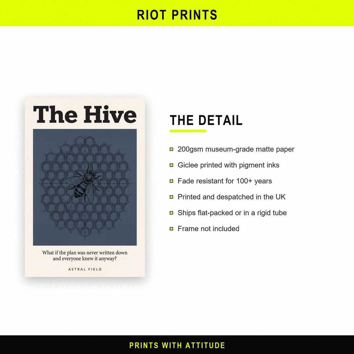 The Hive Astral Field Bee Art Print