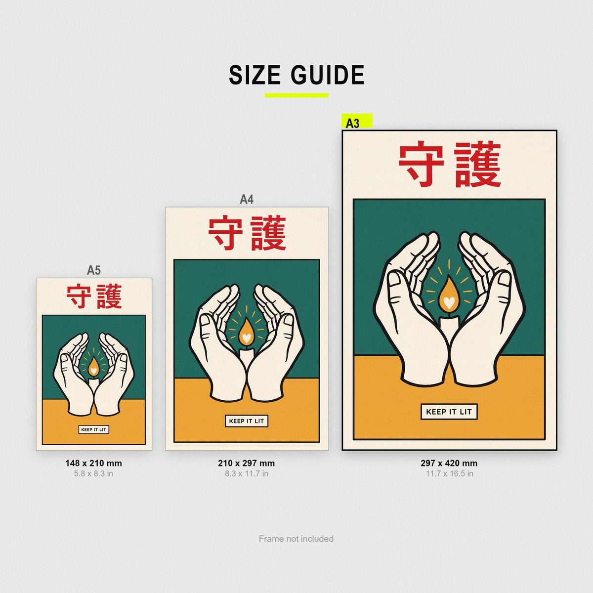 Shugo Kanji Card Japanese Graphic Art Print