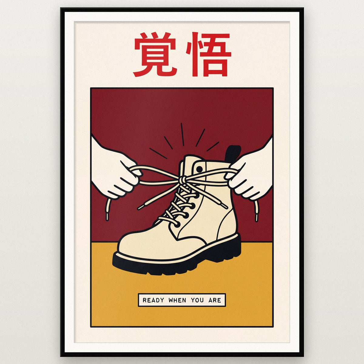 Kakugo Kanji Card Japanese Graphic Art Print