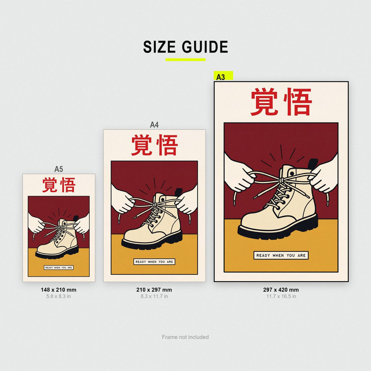 Kakugo Kanji Card Japanese Graphic Art Print