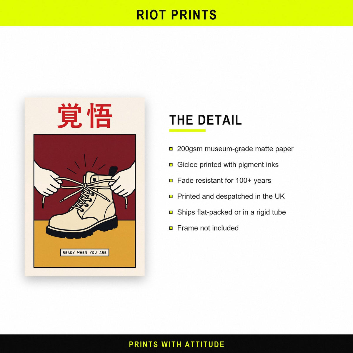Kakugo Kanji Card Japanese Graphic Art Print