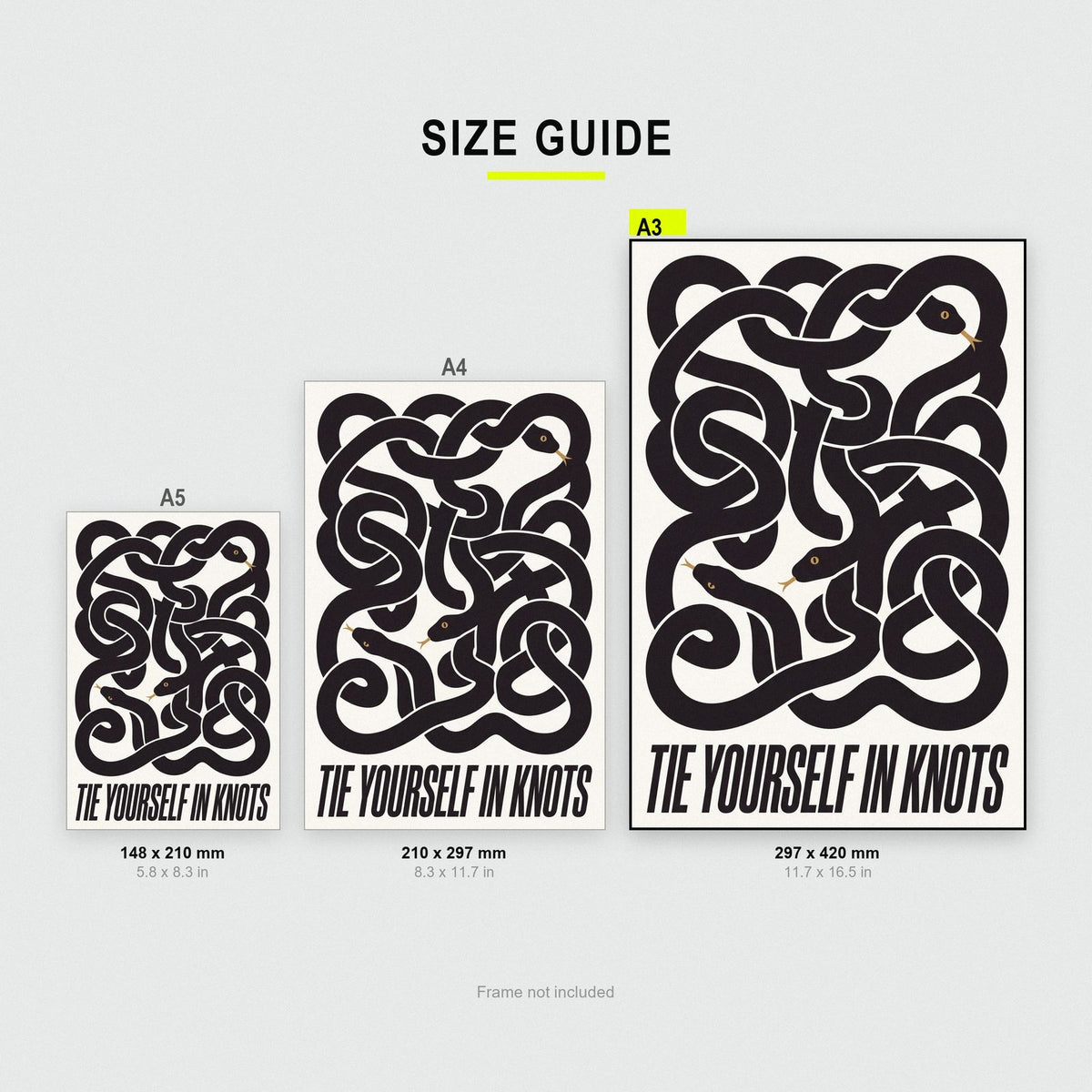 Tie Yourself In Knots Typography Art Print