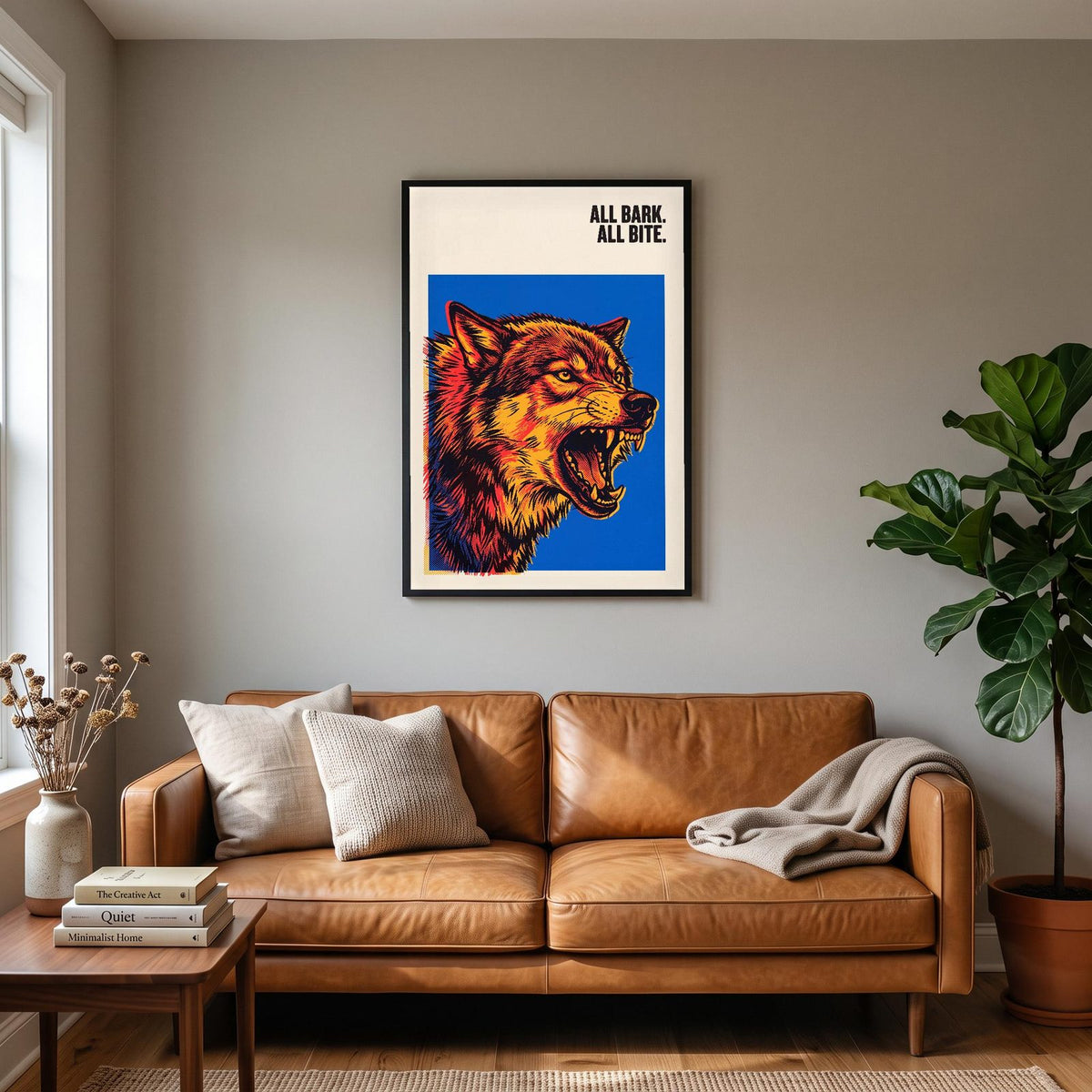 All Bark All Bite Wolf Art Print