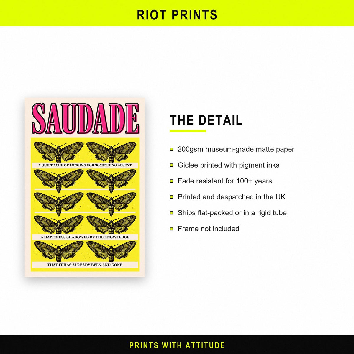 Saudade Untranslatable Word Art Print