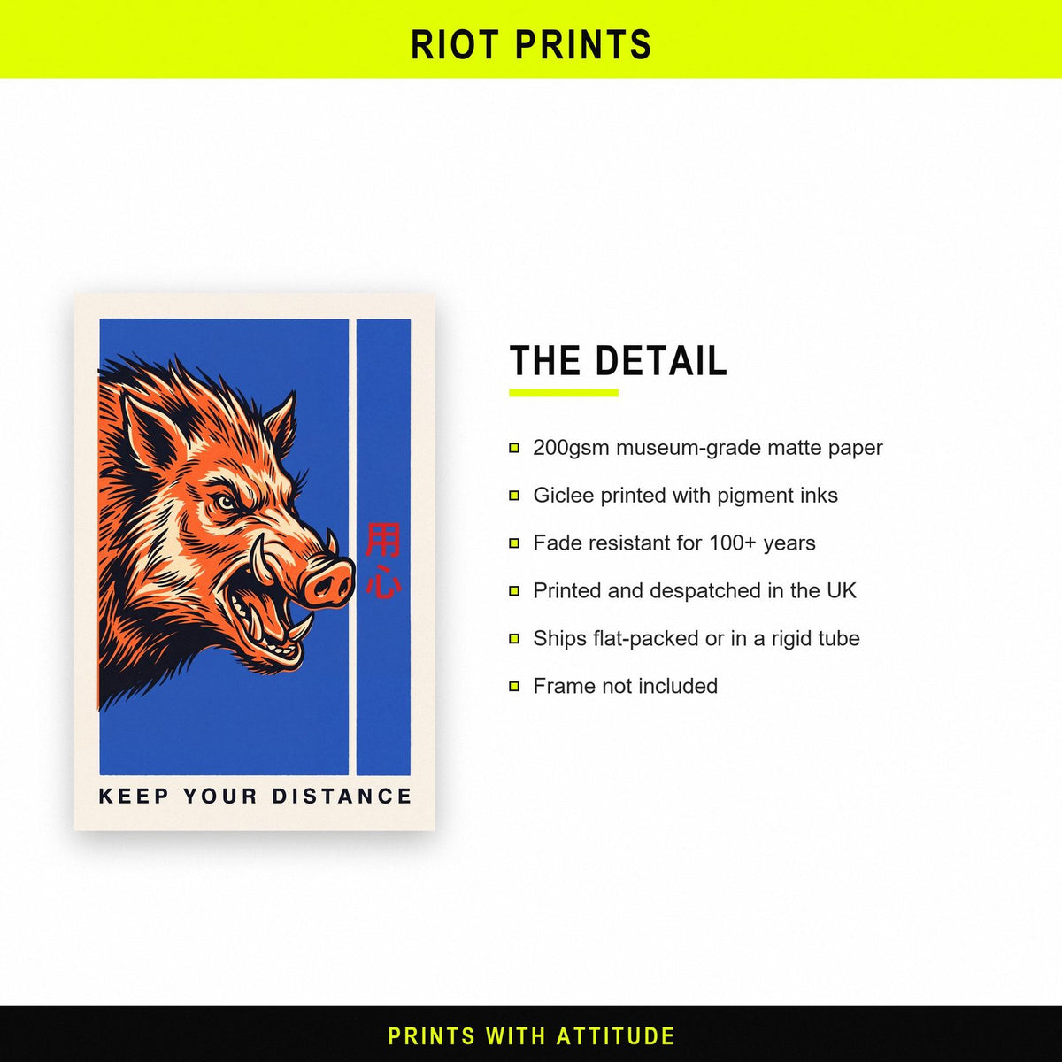 Keep Your Distance Boar Art Print