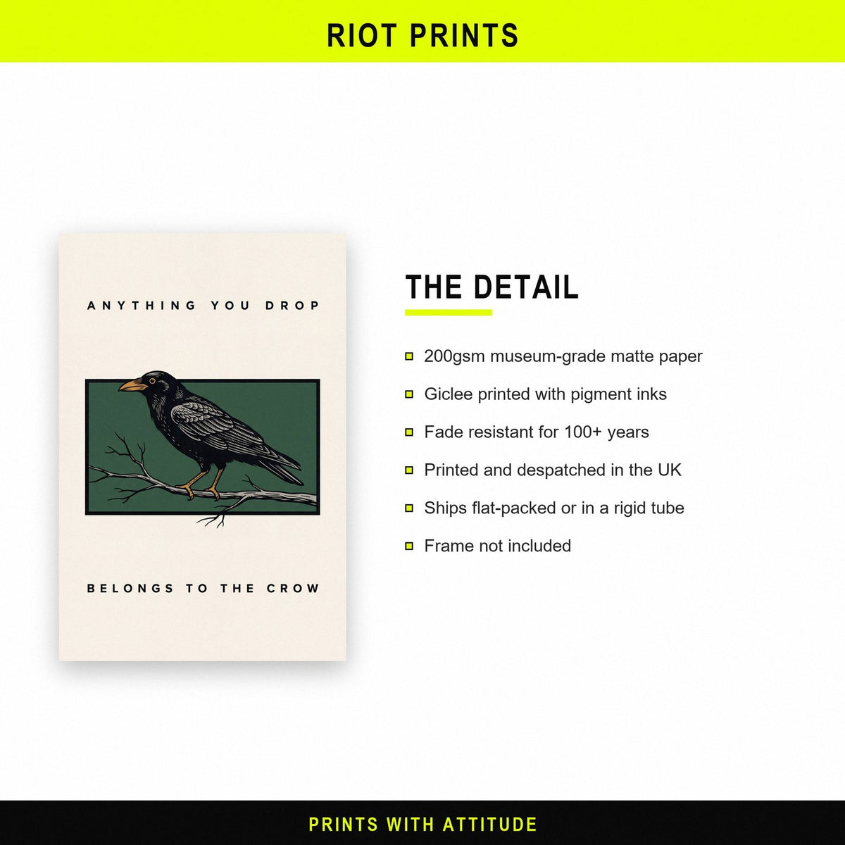 Anything You Drop Belongs To The Crow Art Print