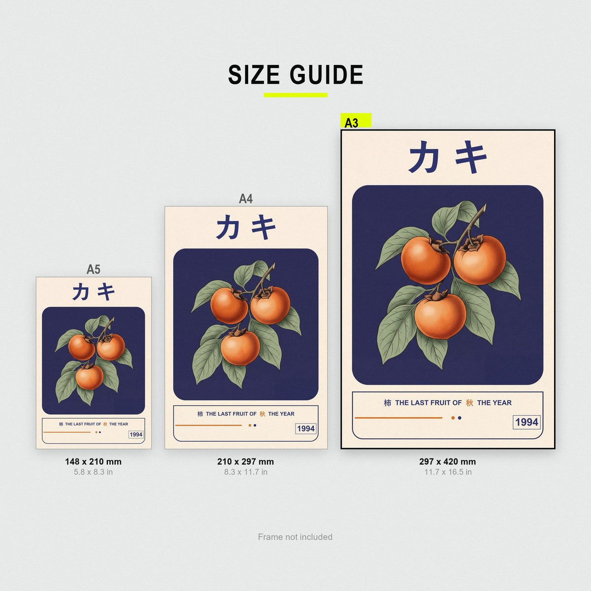 Kaki Persimmon Japanese Botanical Art Print