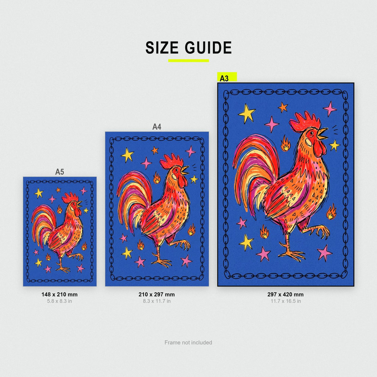 Folk Rooster Art Print