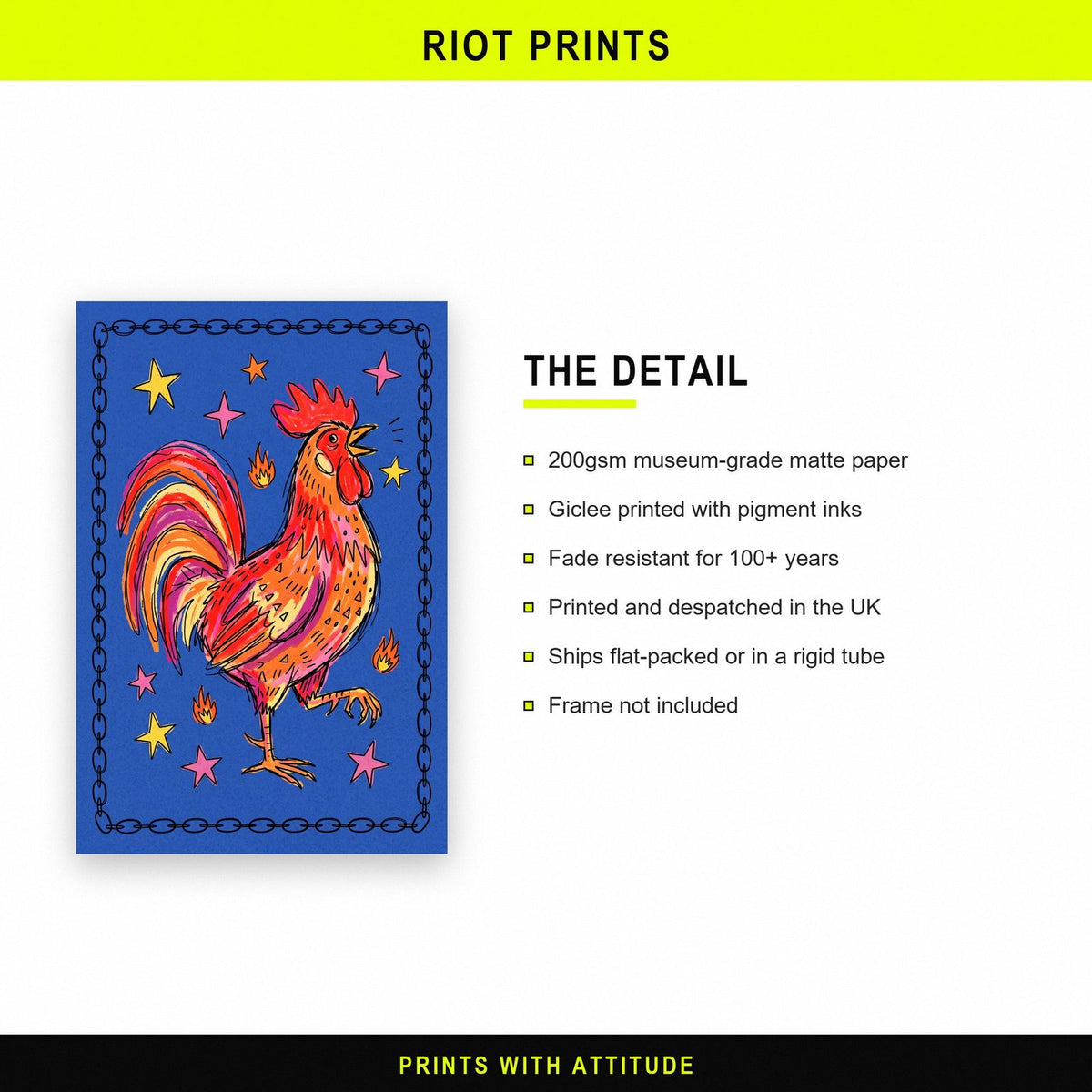 Folk Rooster Art Print
