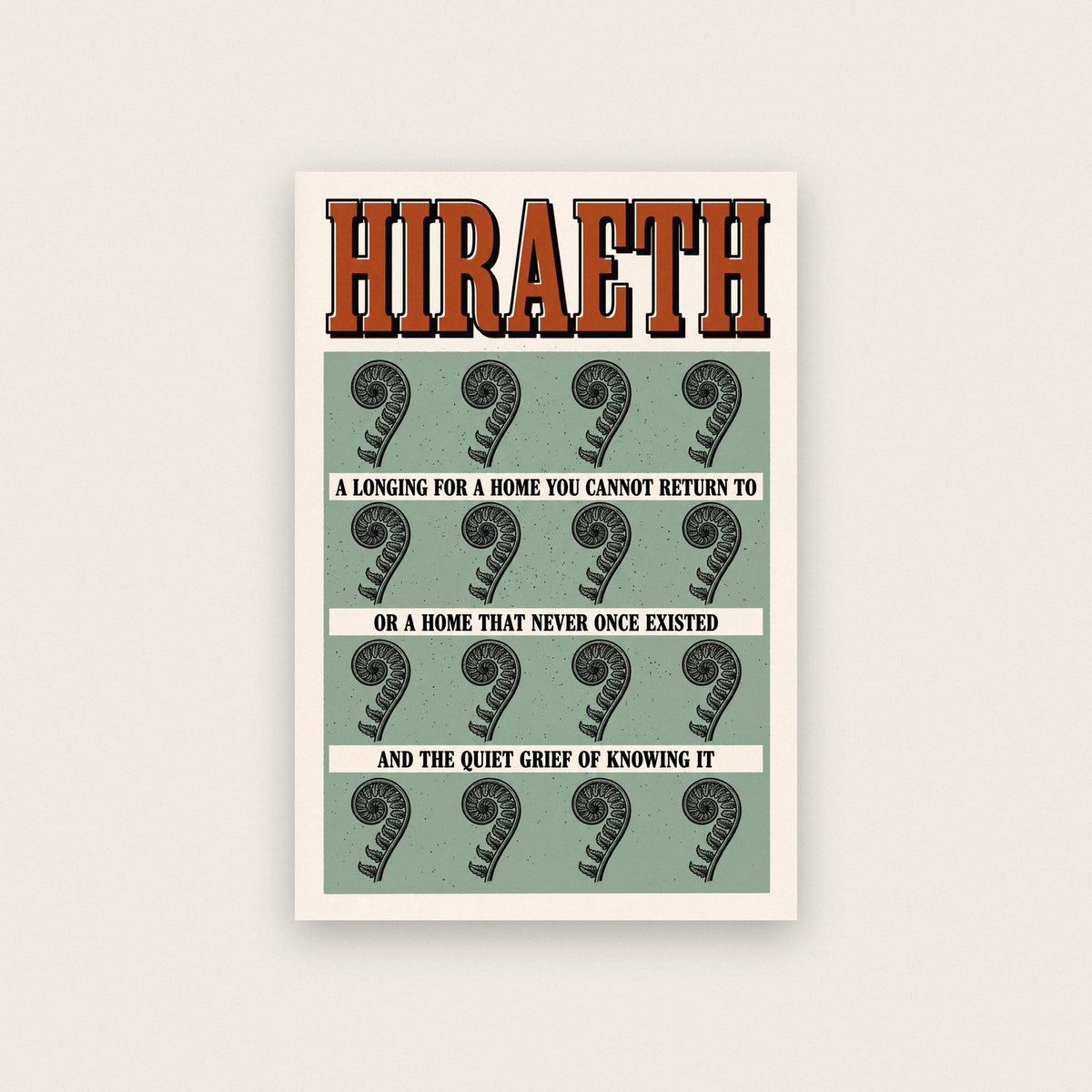 Hiraeth Untranslatable Word Art Print