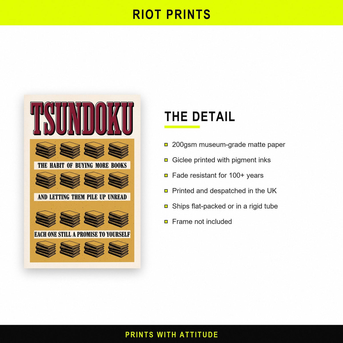 Tsundoku Untranslatable Word Art Print