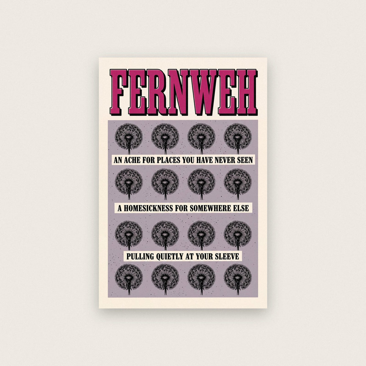 Fernweh Untranslatable Word Art Print