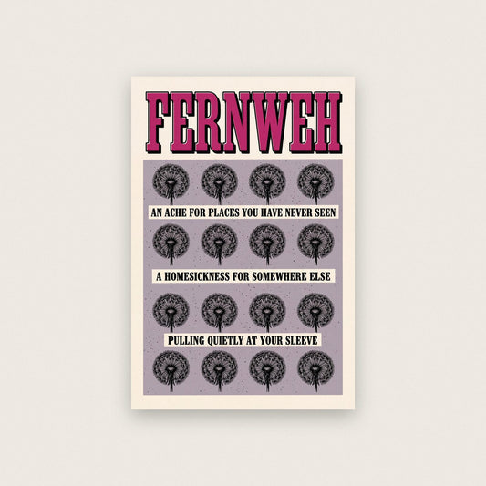 Fernweh Untranslatable Word Art Print