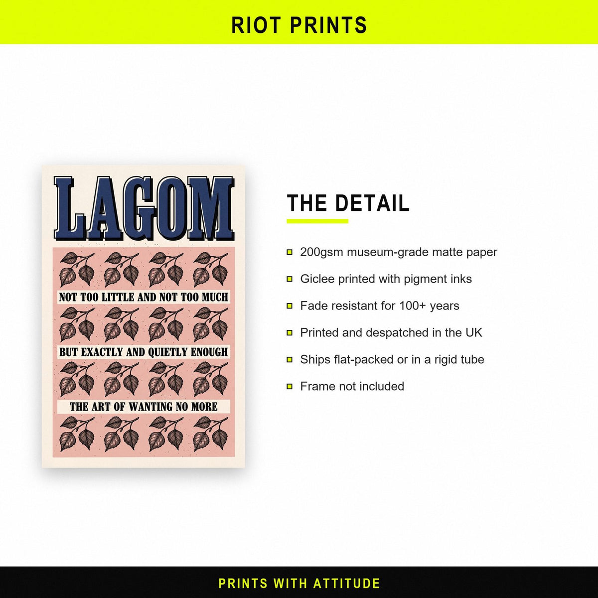 Lagom Untranslatable Word Art Print