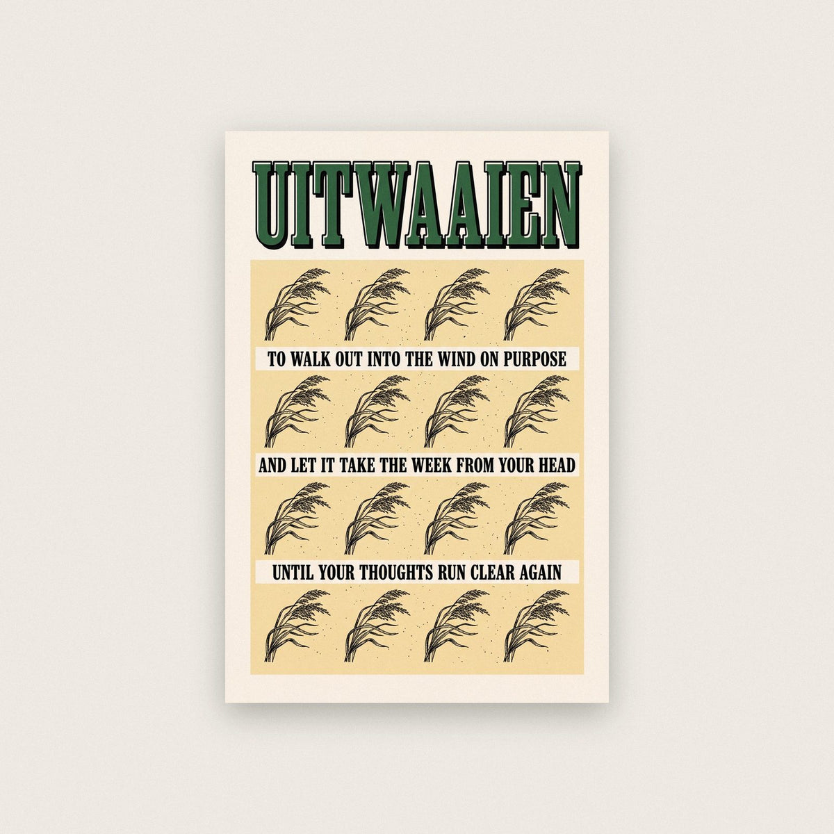 Uitwaaien Untranslatable Word Art Print