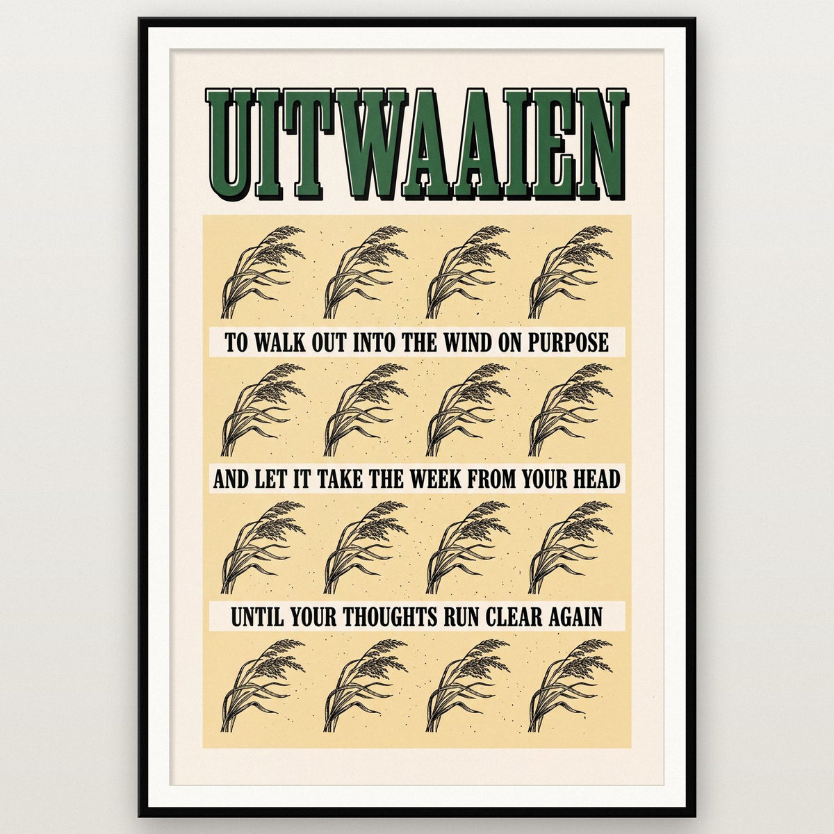 Uitwaaien Untranslatable Word Art Print