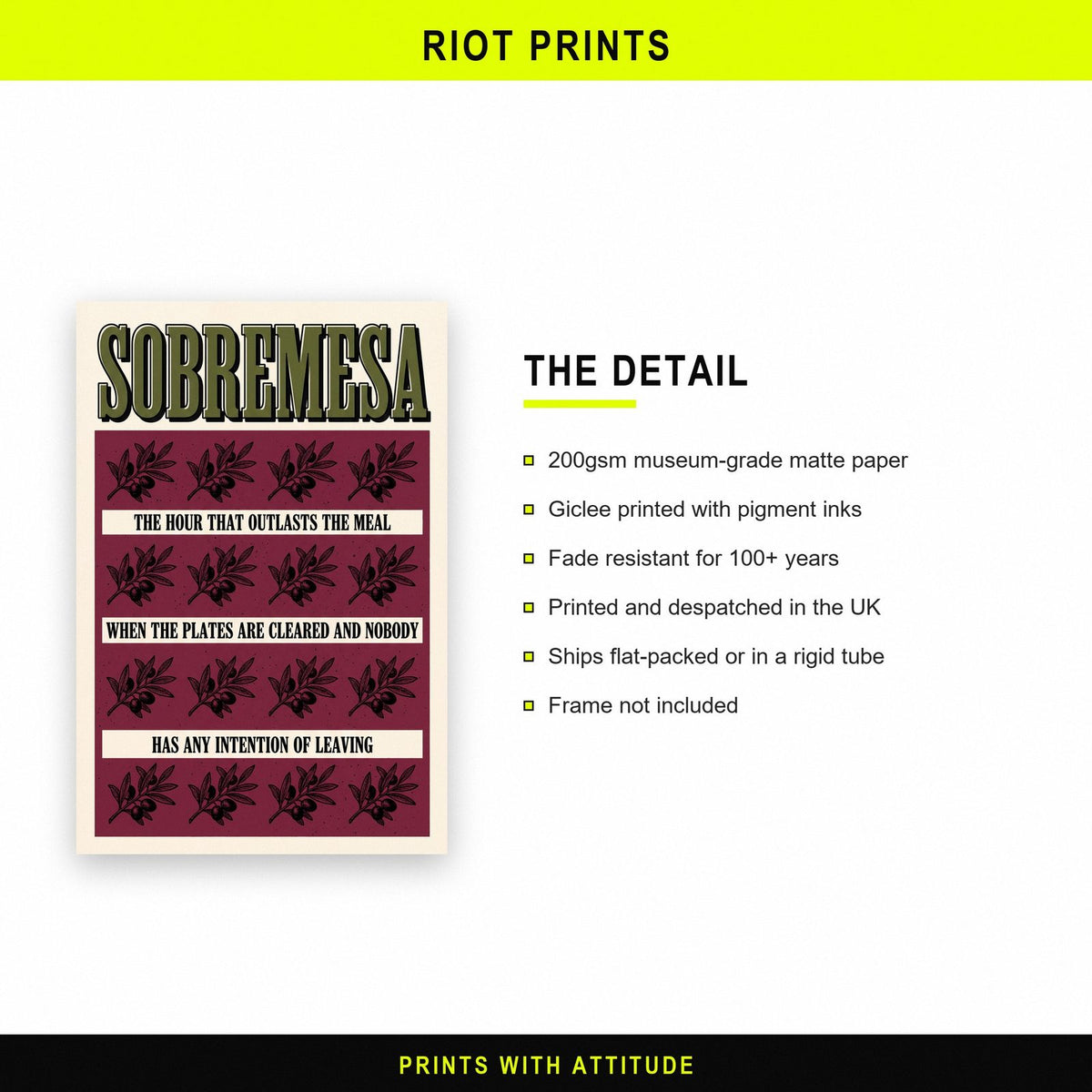 Sobremesa Untranslatable Word Art Print