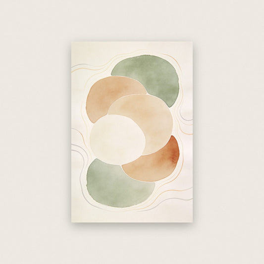 Sage And Terracotta Circles Abstract Art Print