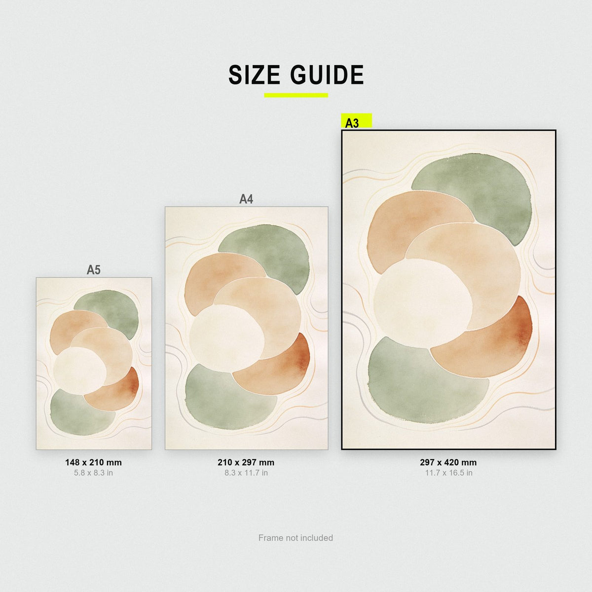 Sage And Terracotta Circles Abstract Art Print