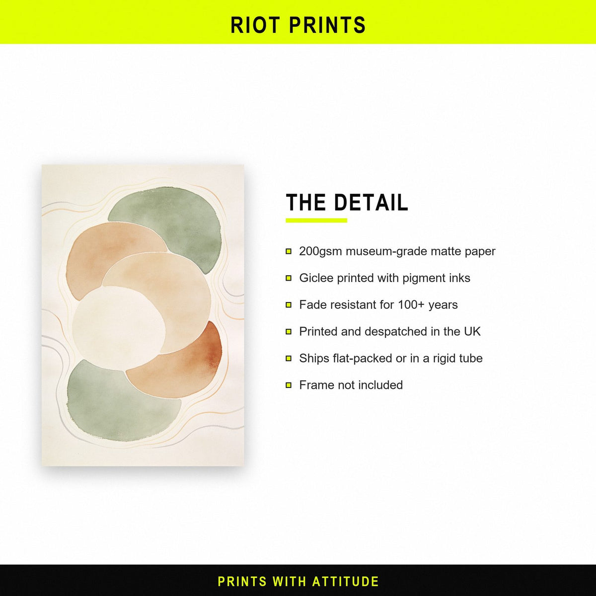 Sage And Terracotta Circles Abstract Art Print