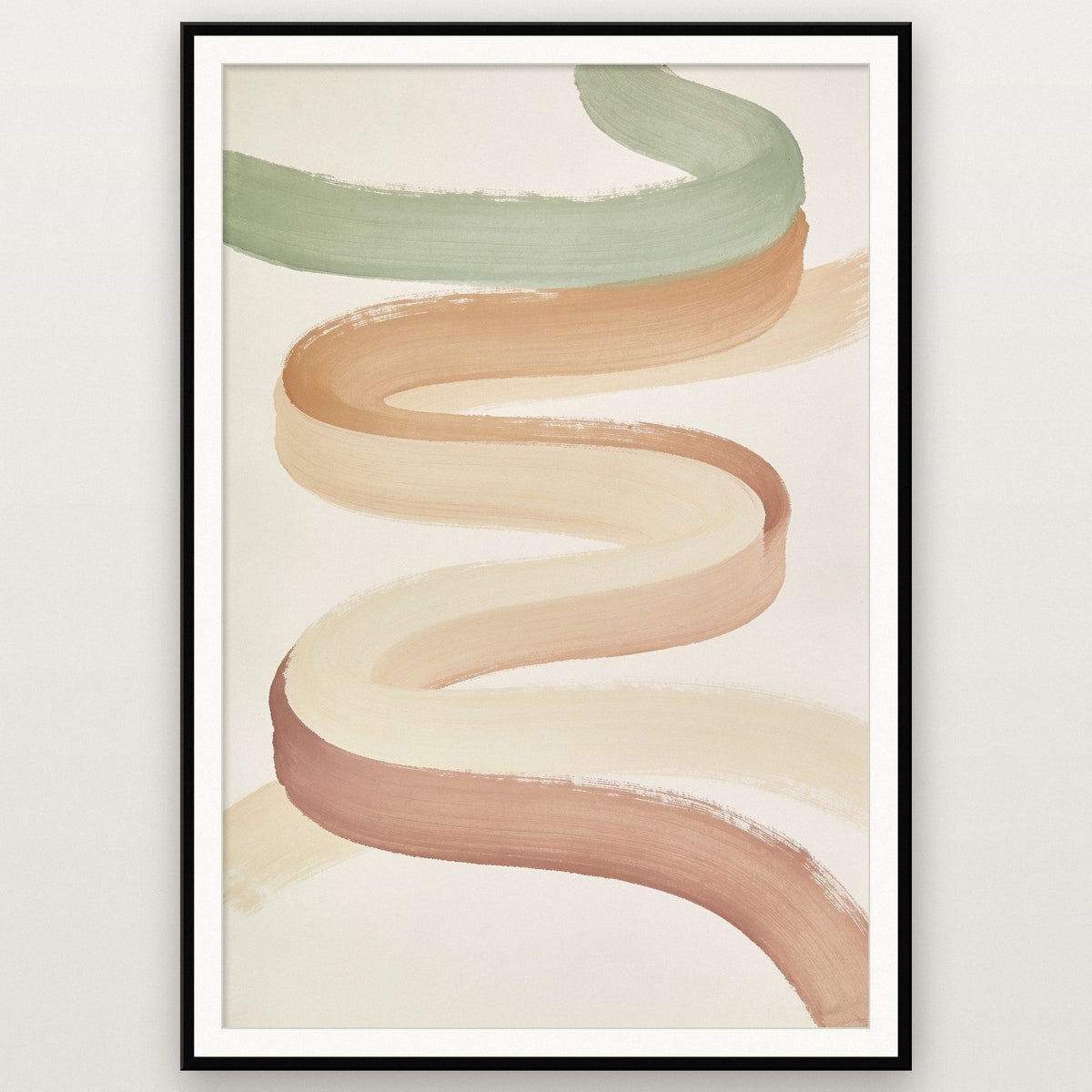 Ribbon Abstract Brushstroke Art Print