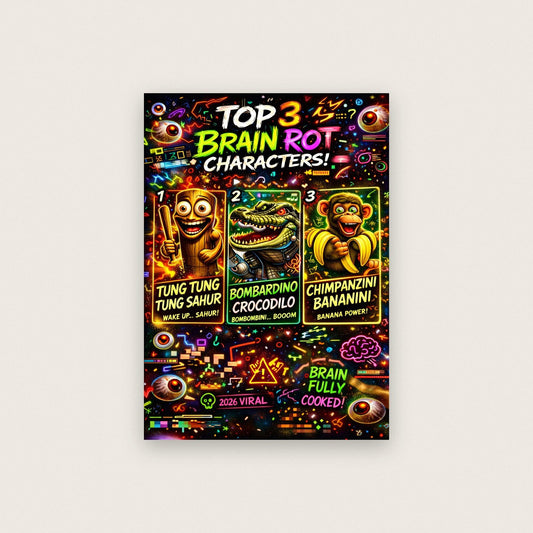 Top 3 Brain Rot Characters Poster