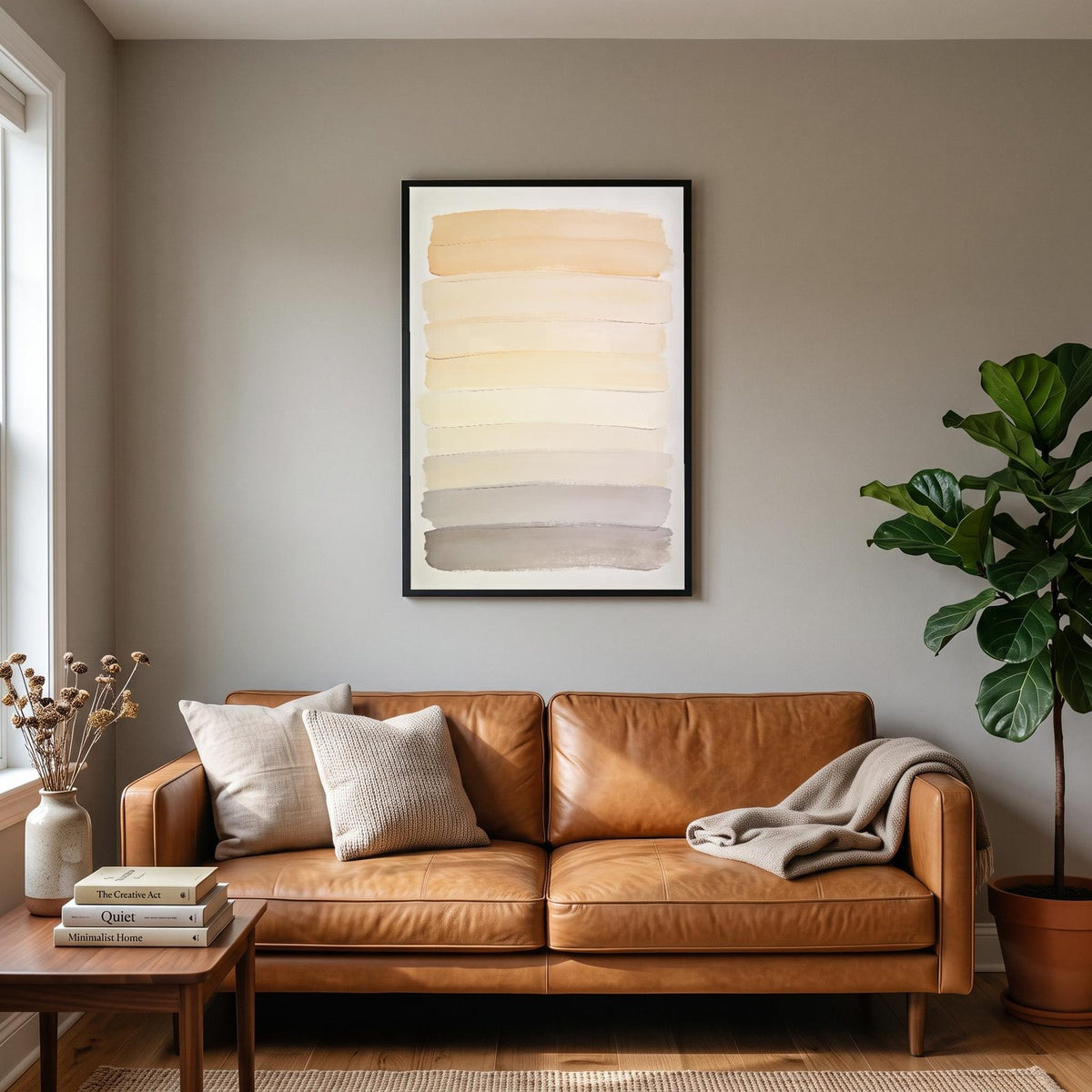 Layered Bands Neutral Abstract Art Print