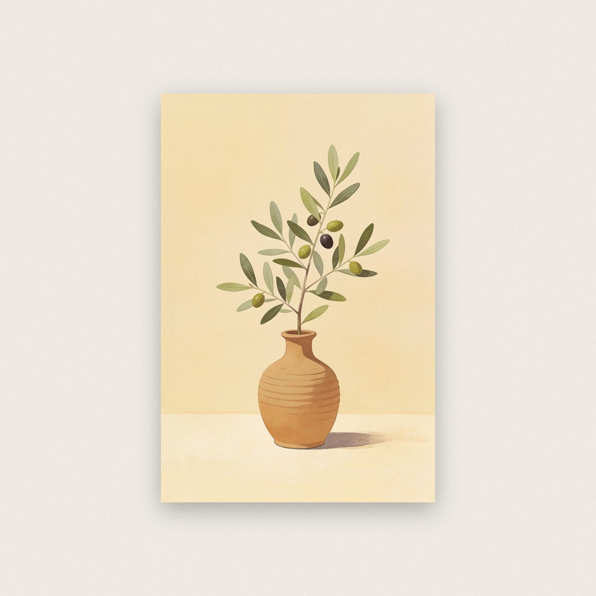 Olive Branch In A Vase Art Print