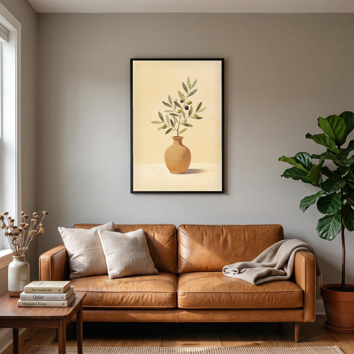 Olive Branch In A Vase Art Print
