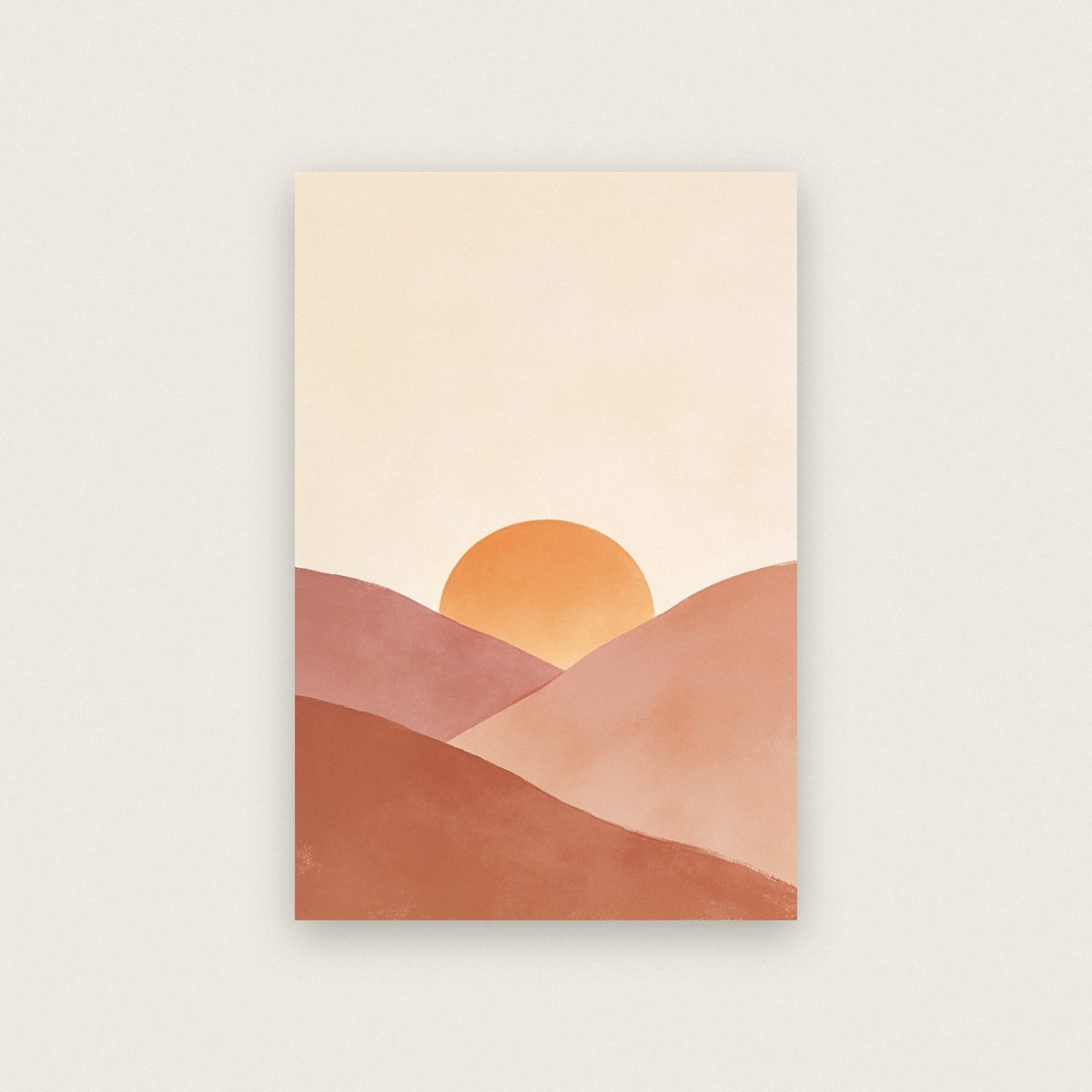 Desert Sunset Minimal Landscape Art Print