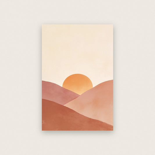 Desert Sunset Minimal Landscape Art Print