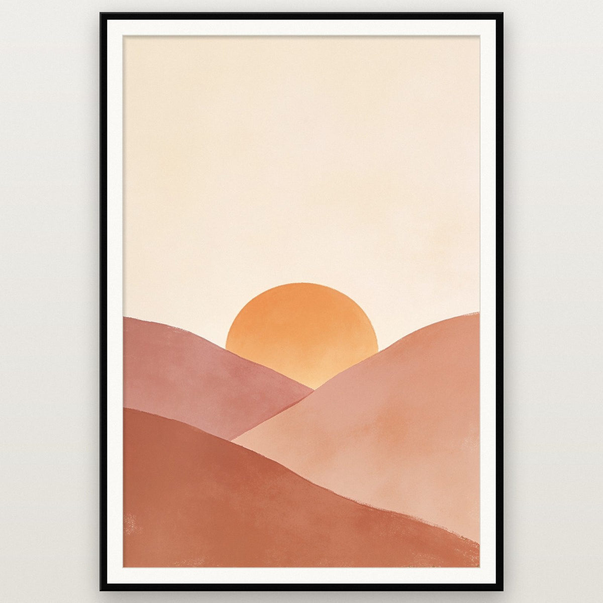 Desert Sunset Minimal Landscape Art Print