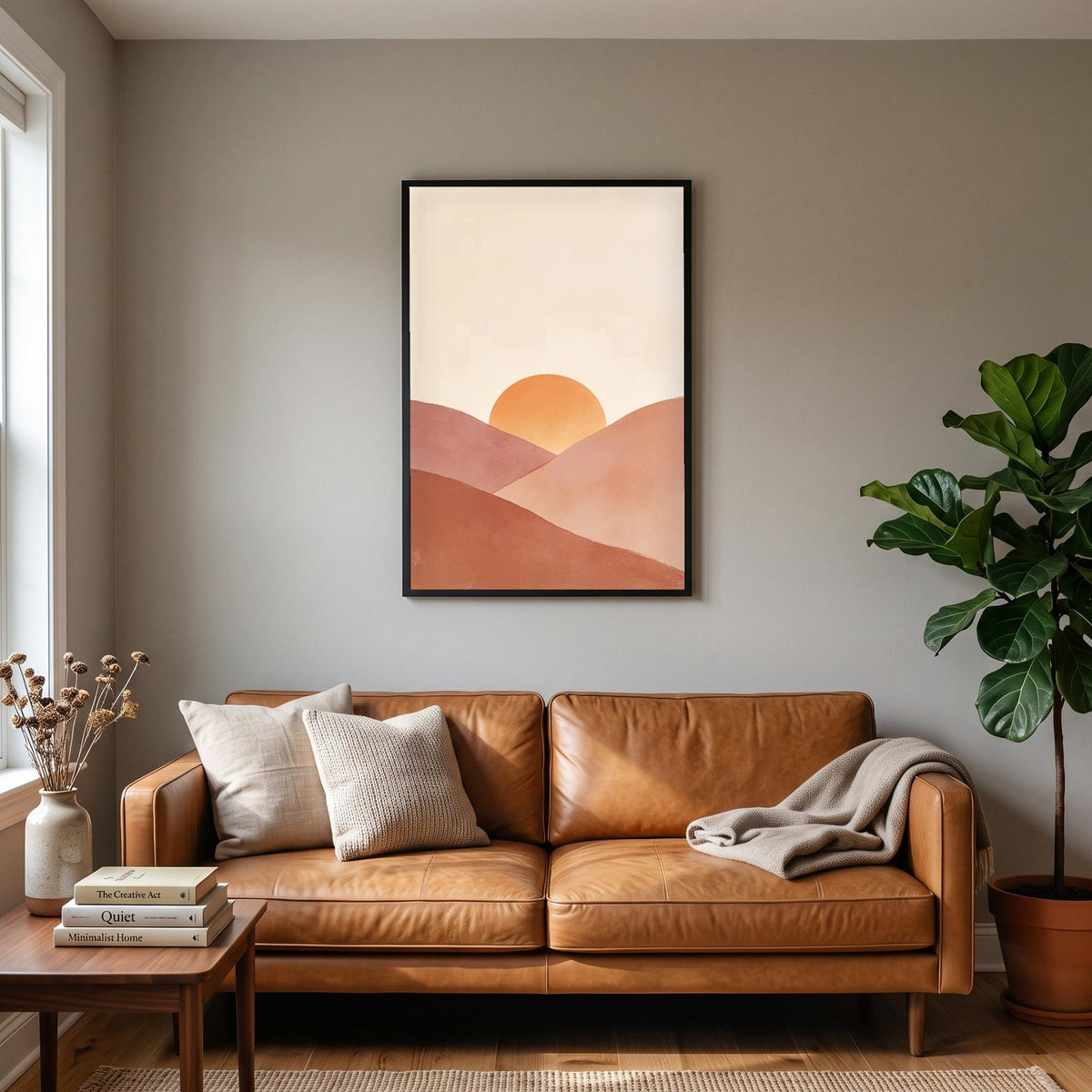 Desert Sunset Minimal Landscape Art Print