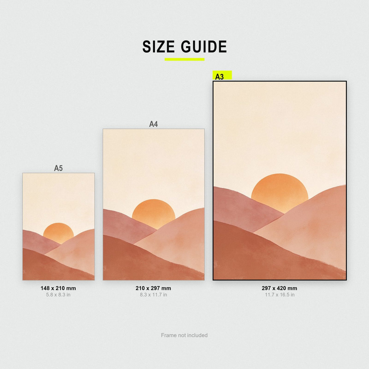 Desert Sunset Minimal Landscape Art Print
