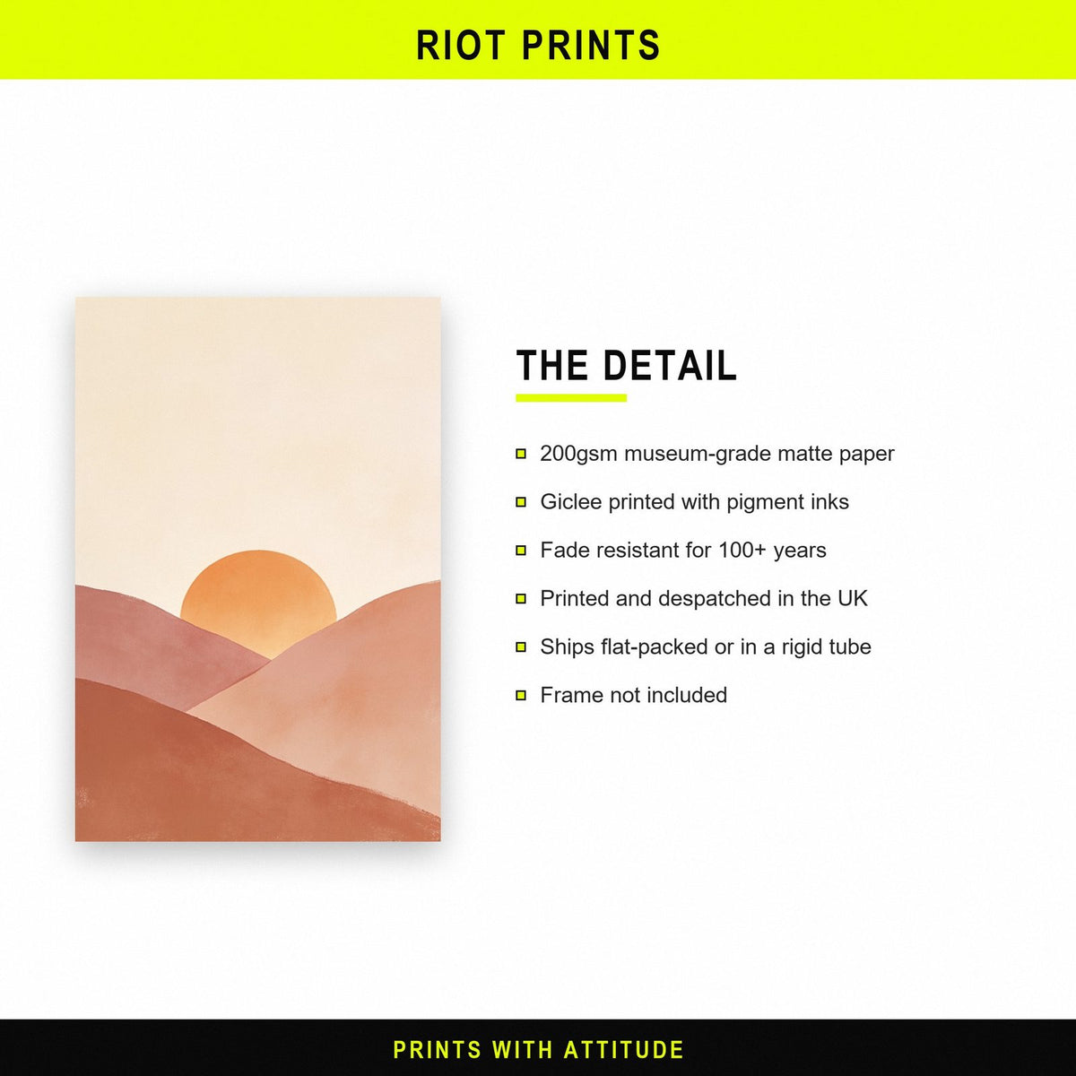 Desert Sunset Minimal Landscape Art Print
