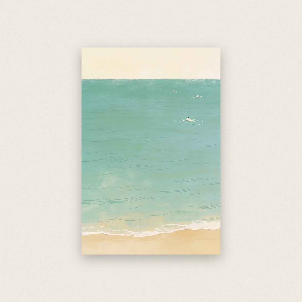 Turquoise Shoreline Minimal Art Print