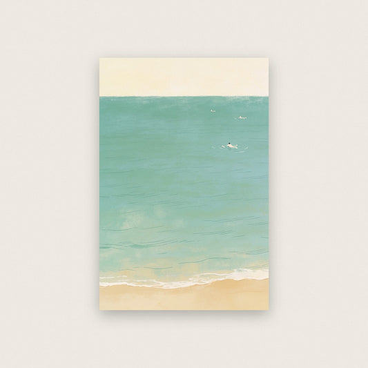 Turquoise Shoreline Minimal Art Print