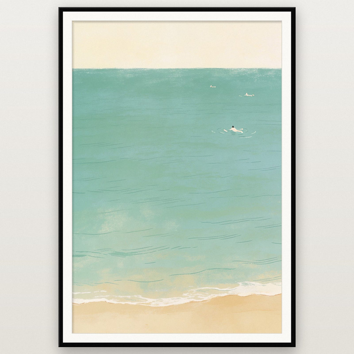Turquoise Shoreline Minimal Art Print