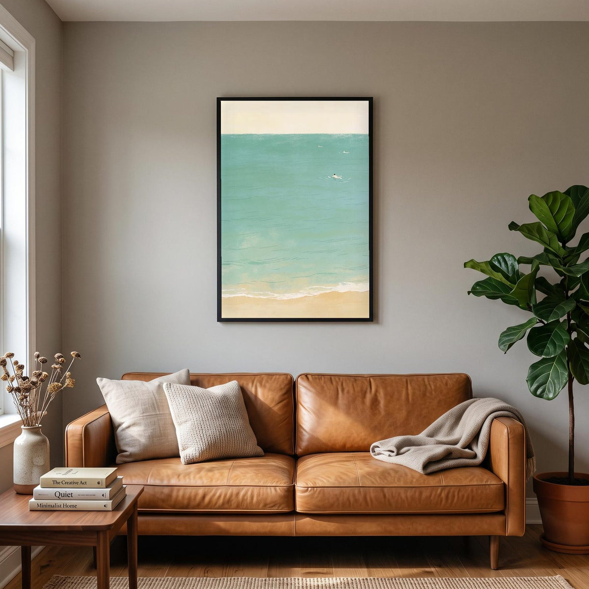 Turquoise Shoreline Minimal Art Print