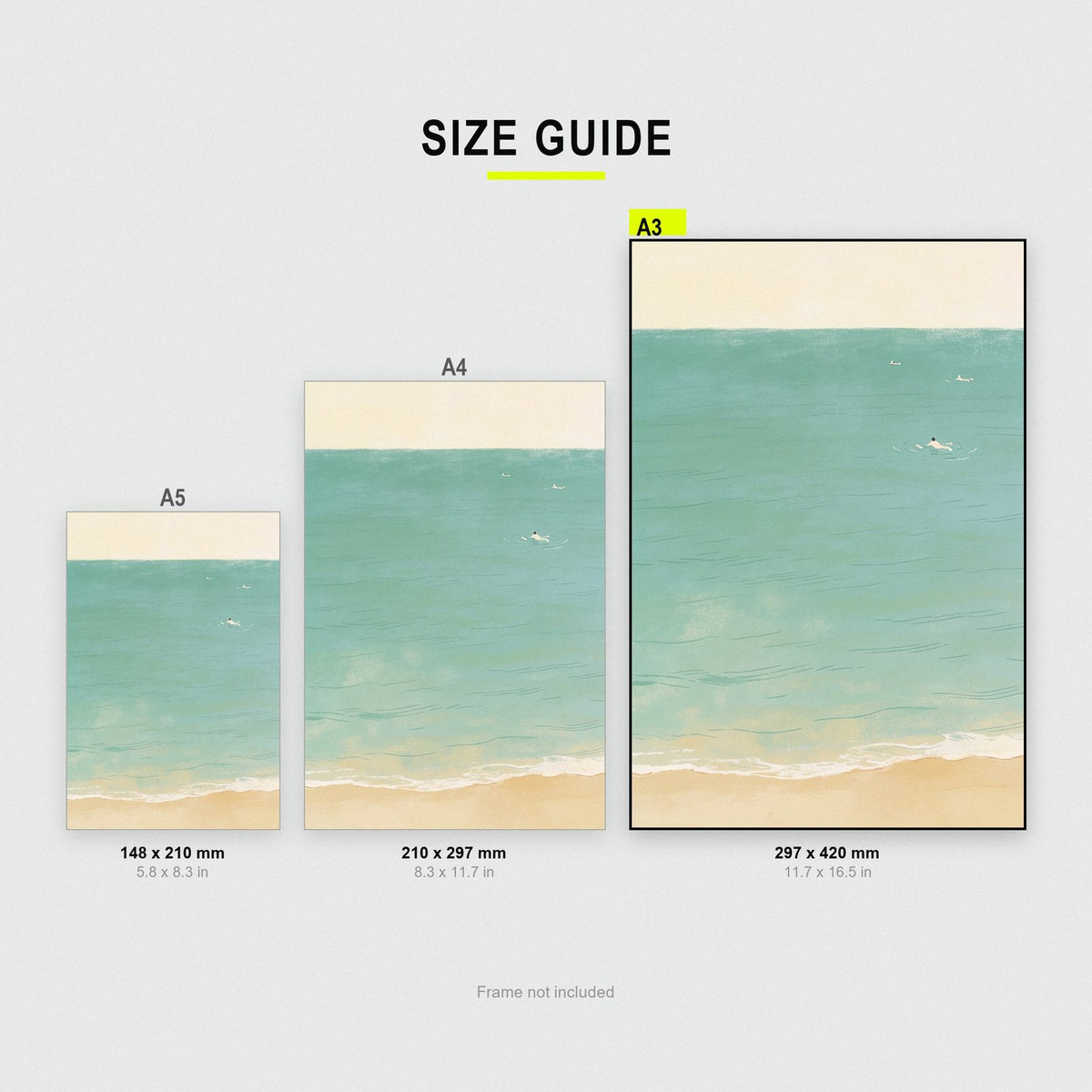 Turquoise Shoreline Minimal Art Print