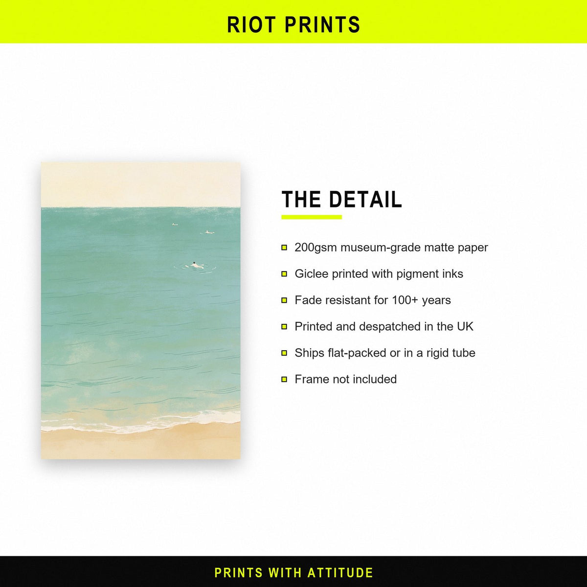Turquoise Shoreline Minimal Art Print
